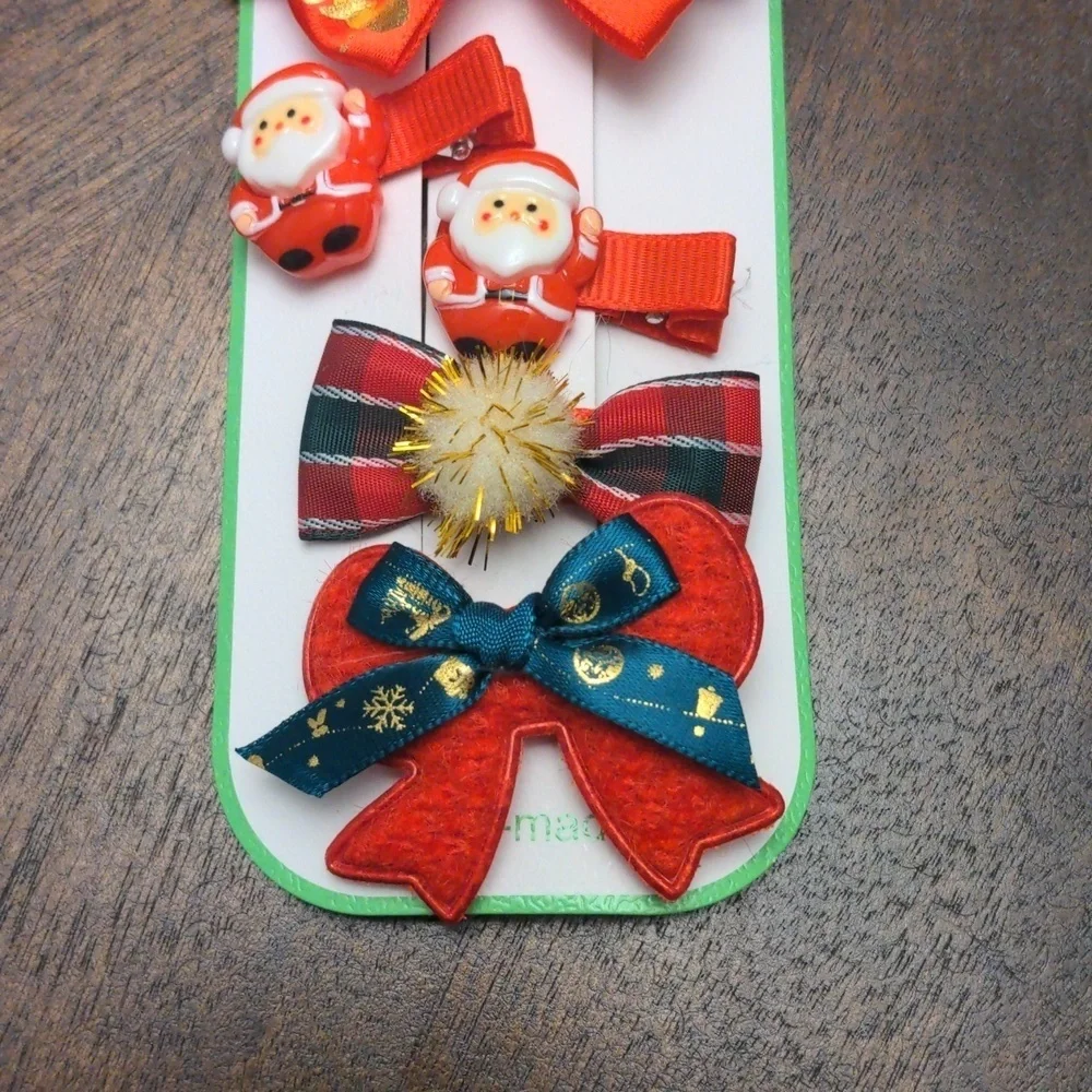 Christmas Santa Hair Clip Set of 5